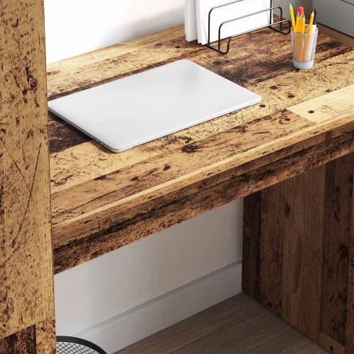 Asztal polcokkal tárolóval Régi fa 113 x 54 x 120 cm Faanyag