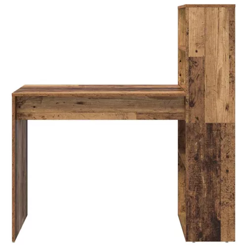 Asztal polcokkal tárolóval Régi fa 113 x 54 x 120 cm Faanyag