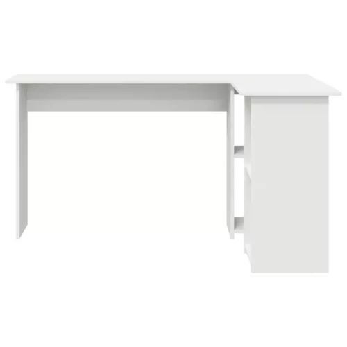 Asztal polcokkal tárolóval Fehér 142 x 102 x 73 cm Faanyag