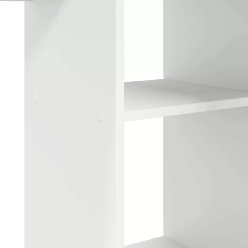 Asztal polcokkal tárolóval Fehér 142 x 102 x 73 cm Faanyag