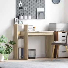 Asztal polcokkal sonoma tölgy 100 x 40 x 90 cm Faanyag