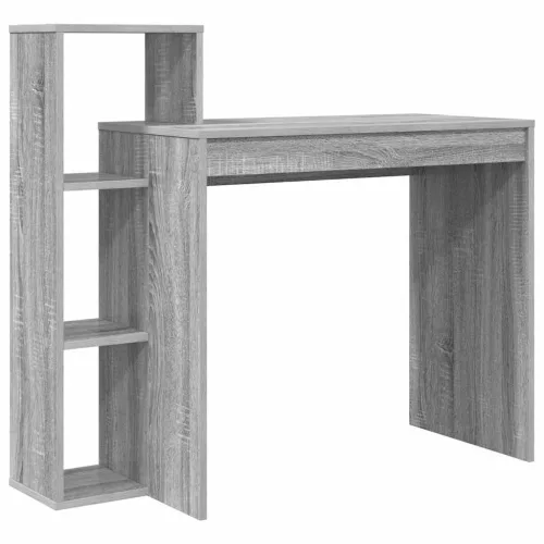 Asztal polcokkal Szürke sonoma 100 x 40 x 90 cm Faanyag