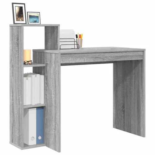 Asztal polcokkal Szürke sonoma 100 x 40 x 90 cm Faanyag