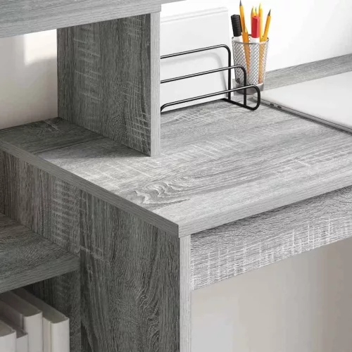 Asztal polcokkal Szürke sonoma 100 x 40 x 90 cm Faanyag