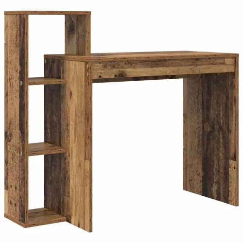 Asztal polcokkal tárolóval Régi fa 100 x 40 x 90 cm Faanyag