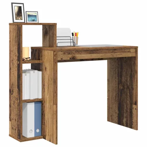 Asztal polcokkal tárolóval Régi fa 100 x 40 x 90 cm Faanyag