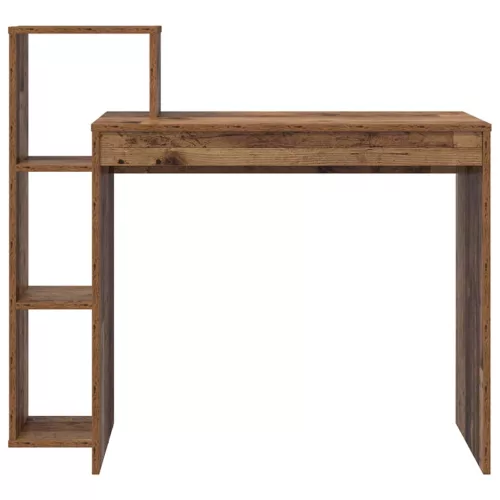 Asztal polcokkal tárolóval Régi fa 100 x 40 x 90 cm Faanyag