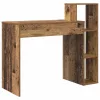 Asztal polcokkal tárolóval Régi fa 100 x 40 x 90 cm Faanyag