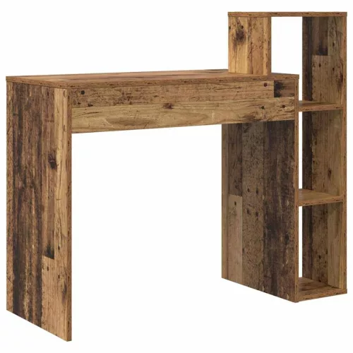 Asztal polcokkal tárolóval Régi fa 100 x 40 x 90 cm Faanyag