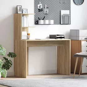 Asztal polcokkal sonoma tölgy 102 x 50 x 124 cm Faanyag