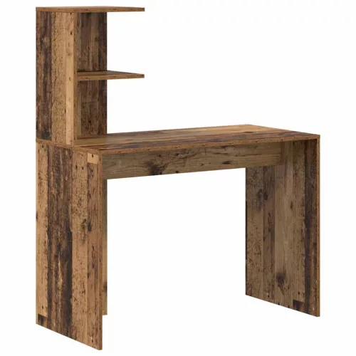 Asztal polcokkal tárolóval Régi fa 102 x 50 x 124 cm Faanyag