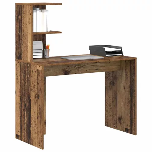 Asztal polcokkal tárolóval Régi fa 102 x 50 x 124 cm Faanyag