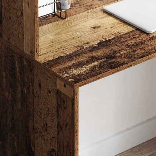 Asztal polcokkal tárolóval Régi fa 102 x 50 x 124 cm Faanyag