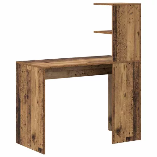 Asztal polcokkal tárolóval Régi fa 102 x 50 x 124 cm Faanyag