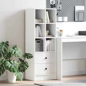 Magasfiú fiókkal Fehér 45.5 x 34 x 127 cm Faanyag