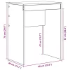 Asztal Fehér 60 x 40 x 76 cm Faanyag