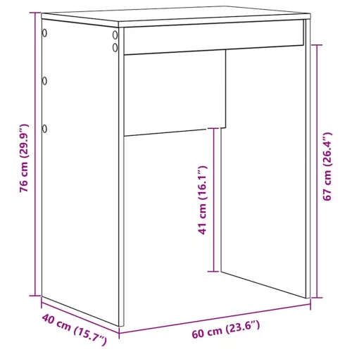Asztal Fehér 60 x 40 x 76 cm Faanyag