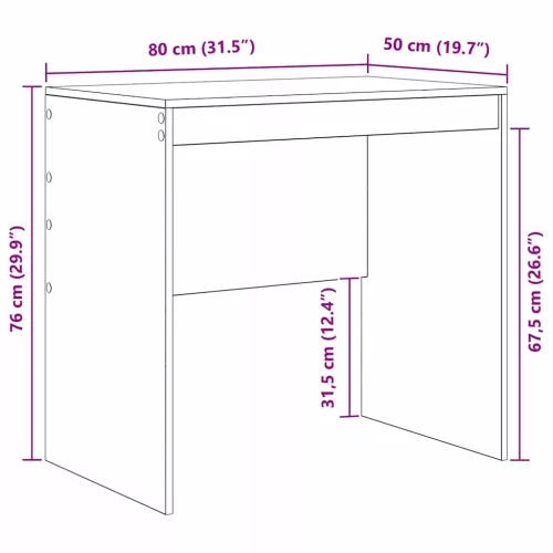 Asztal Fehér 80 x 50 x 76 cm Faanyag