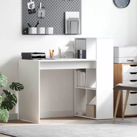   Asztal polcokkal tárolóval Fehér 108 x 55 x 103,5 cm Faanyag