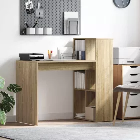 Asztal polcokkal sonoma tölgy 108 x 55 x 103,5 cm Faanyag