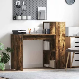   Asztal polcokkal Füstölt tölgy 108 x 55 x 103,5 cm Faanyag