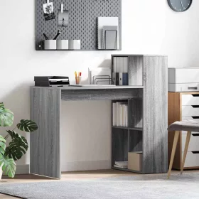 Asztal polcokkal Szürke Sonoma 108 x 55 x 103,5 cm Faanyag