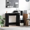 Asztal polcokkal Fekete tölgy 106 x 40 x 88,5 cm Faanyag