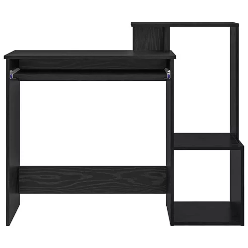 Asztal polcokkal Fekete tölgy 106 x 40 x 88,5 cm Faanyag