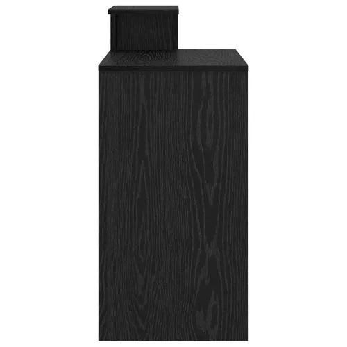 Asztal polcokkal Fekete tölgy 106 x 40 x 88,5 cm Faanyag