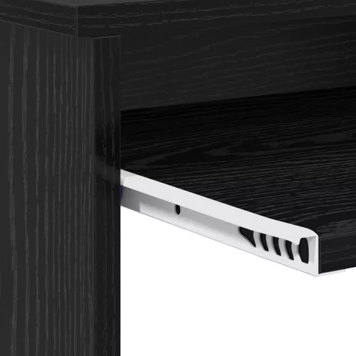 Asztal polcokkal Fekete tölgy 106 x 40 x 88,5 cm Faanyag