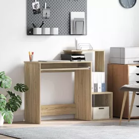Asztal polcokkal sonoma tölgy 106 x 40 x 88,5 cm Faanyag