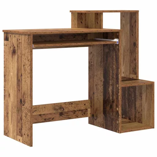 Asztal polcokkal tárolóval Régi fa 106 x 40 x 88,5 cm Faanyag