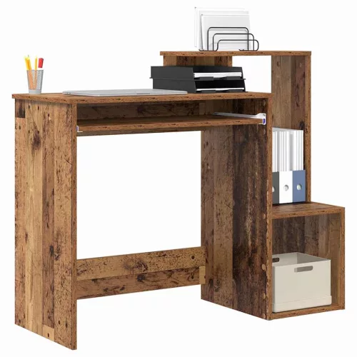 Asztal polcokkal tárolóval Régi fa 106 x 40 x 88,5 cm Faanyag