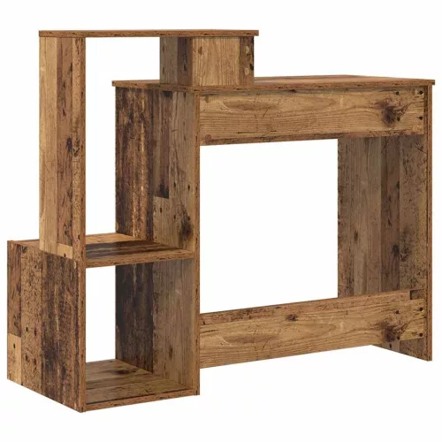 Asztal polcokkal tárolóval Régi fa 106 x 40 x 88,5 cm Faanyag