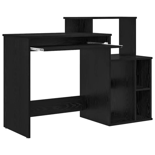 Íróasztal tárolóval Fekete tölgy 120.5 x 44 x 88.5 cm Faanyag