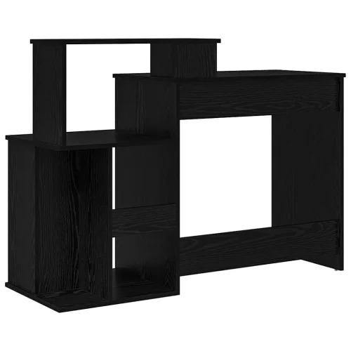 Íróasztal tárolóval Fekete tölgy 120.5 x 44 x 88.5 cm Faanyag