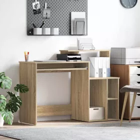   Íróasztal tárolóval sonoma tölgy 120.5 x 44 x 88.5 cm Faanyag