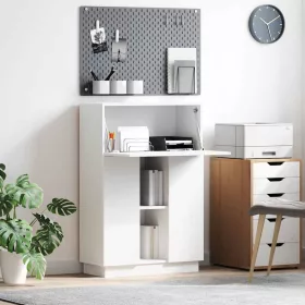   Asztal polcokkal tárolóval Fehér 71.5 x 31.5 x 106.5 cm Faanyag