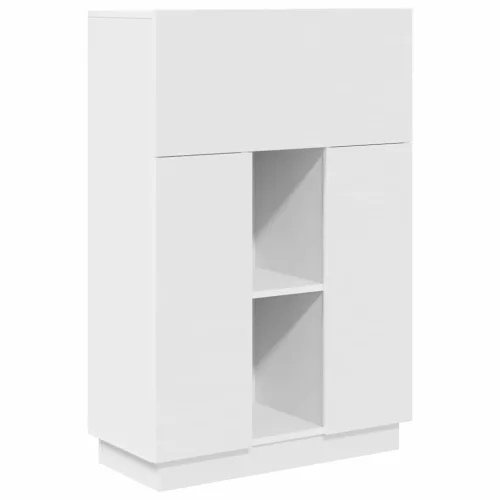 Asztal polcokkal tárolóval Fehér 71.5 x 31.5 x 106.5 cm Faanyag