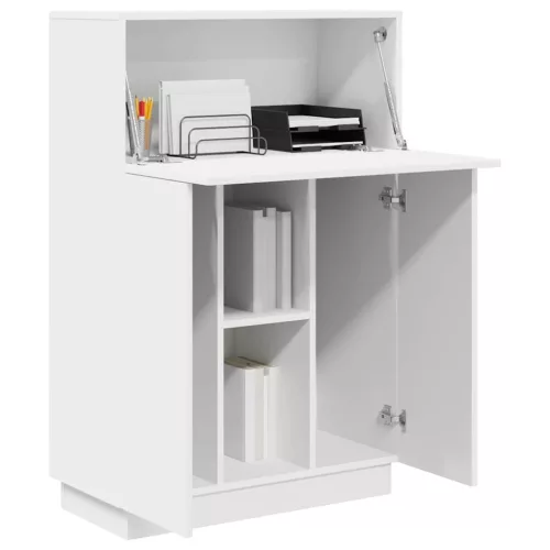 Asztal polcokkal tárolóval Fehér 71.5 x 31.5 x 106.5 cm Faanyag