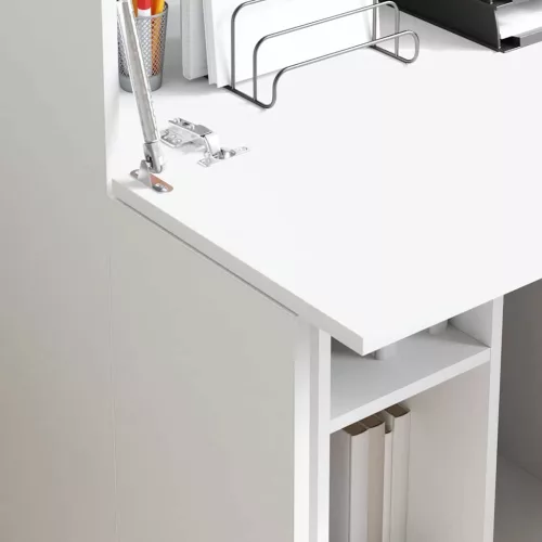 Asztal polcokkal tárolóval Fehér 71.5 x 31.5 x 106.5 cm Faanyag