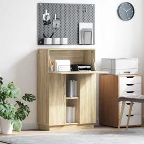   Asztal polcokkal sonoma tölgy 71.5 x 31.5 x 106.5 cm Faanyag