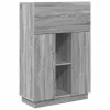 Asztal polcokkal ajtóval Szürke 71.5 x 31.5 x 106.5 cm Faanyag