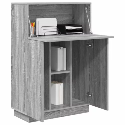 Asztal polcokkal ajtóval Szürke 71.5 x 31.5 x 106.5 cm Faanyag