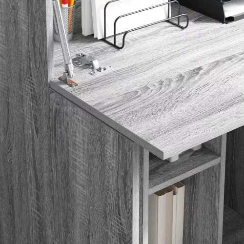 Asztal polcokkal ajtóval Szürke 71.5 x 31.5 x 106.5 cm Faanyag