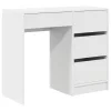 Asztal fiókkal polcokkal Fehér 90 x 37,5 x 75 cm Faanyag