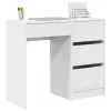 Asztal fiókkal polcokkal Fehér 90 x 37,5 x 75 cm Faanyag