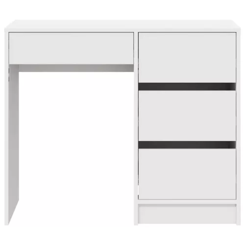 Asztal fiókkal polcokkal Fehér 90 x 37,5 x 75 cm Faanyag