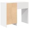 Asztal fiókkal polcokkal Fehér 90 x 37,5 x 75 cm Faanyag