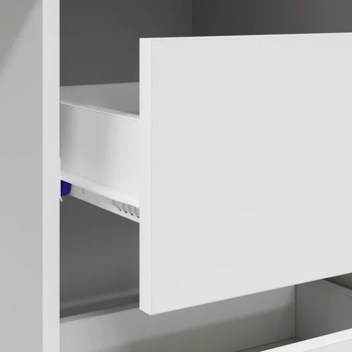 Asztal fiókkal polcokkal Fehér 90 x 37,5 x 75 cm Faanyag